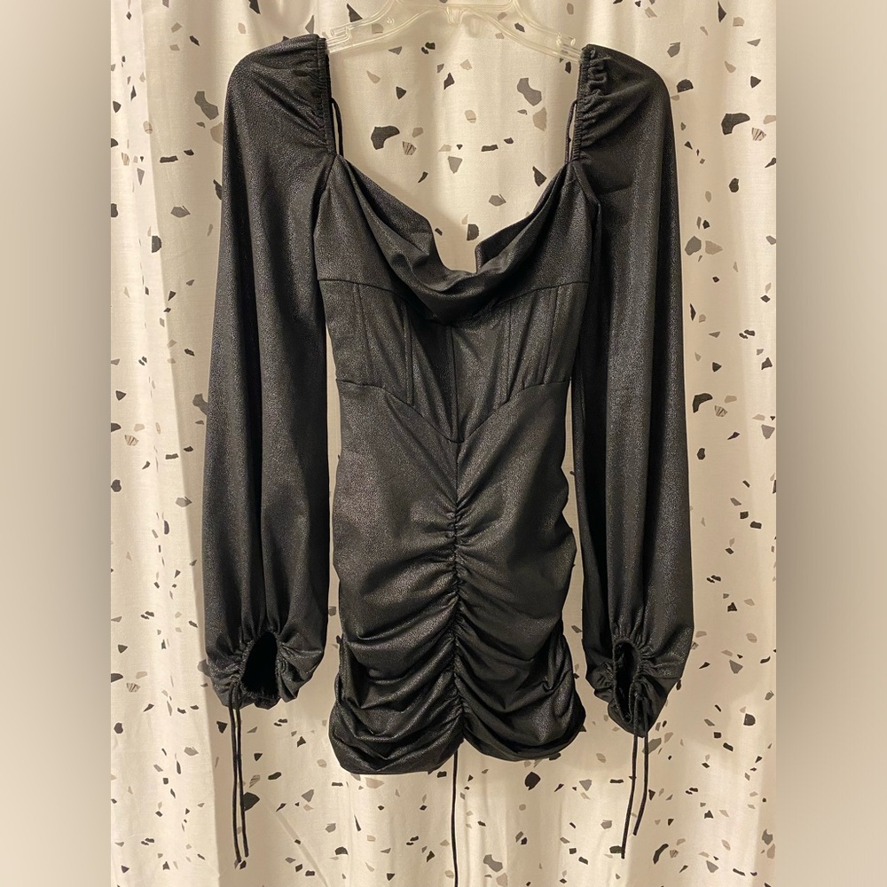 Lucy in the Sky Black Cowl Neck Bodycon Dress